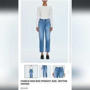 Brand New Pistola Charlie High Rise Straight Jeans in Cameo